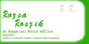 rozsa roszik business card